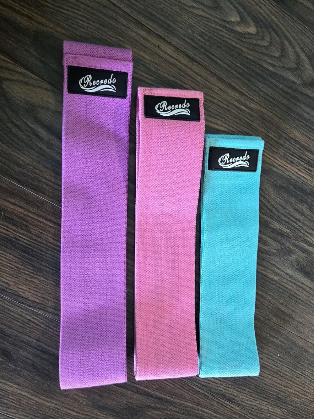 RECREDO Set of Three Fabric/Elastic Workout Resistance Bands NWOT